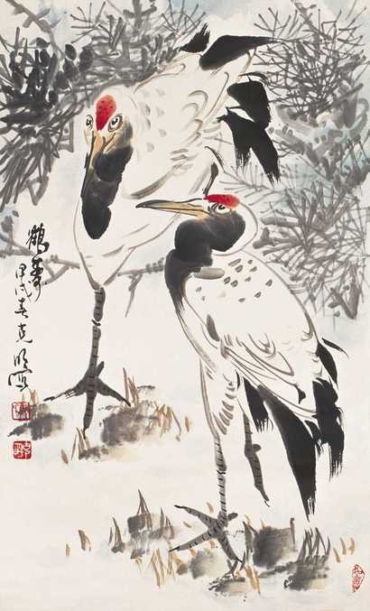 郑克明 1994年 鹤寿 立轴